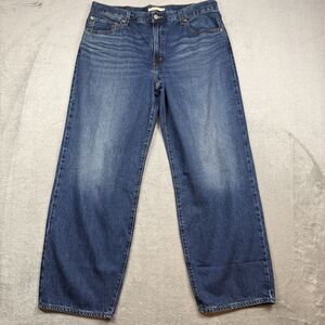 Levi's Premium Big E Baggy Dad Jeans Women's 32 Medium Wash 100% Cotton Denim